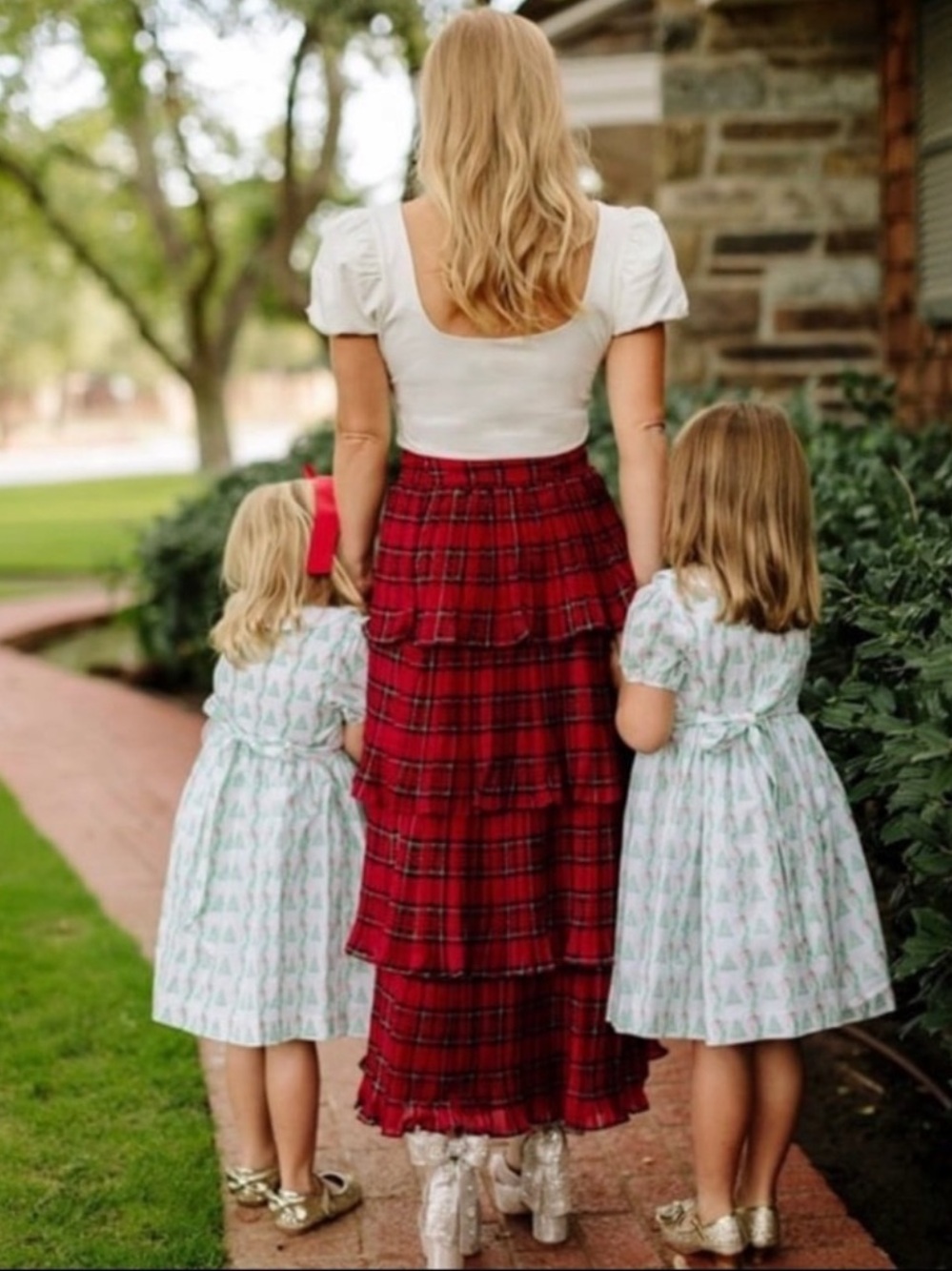 Antonio Melani Katrina Tartan Plaid Layered Ruffled Red Black Holiday Skirt 6 - Picture 5 of 16